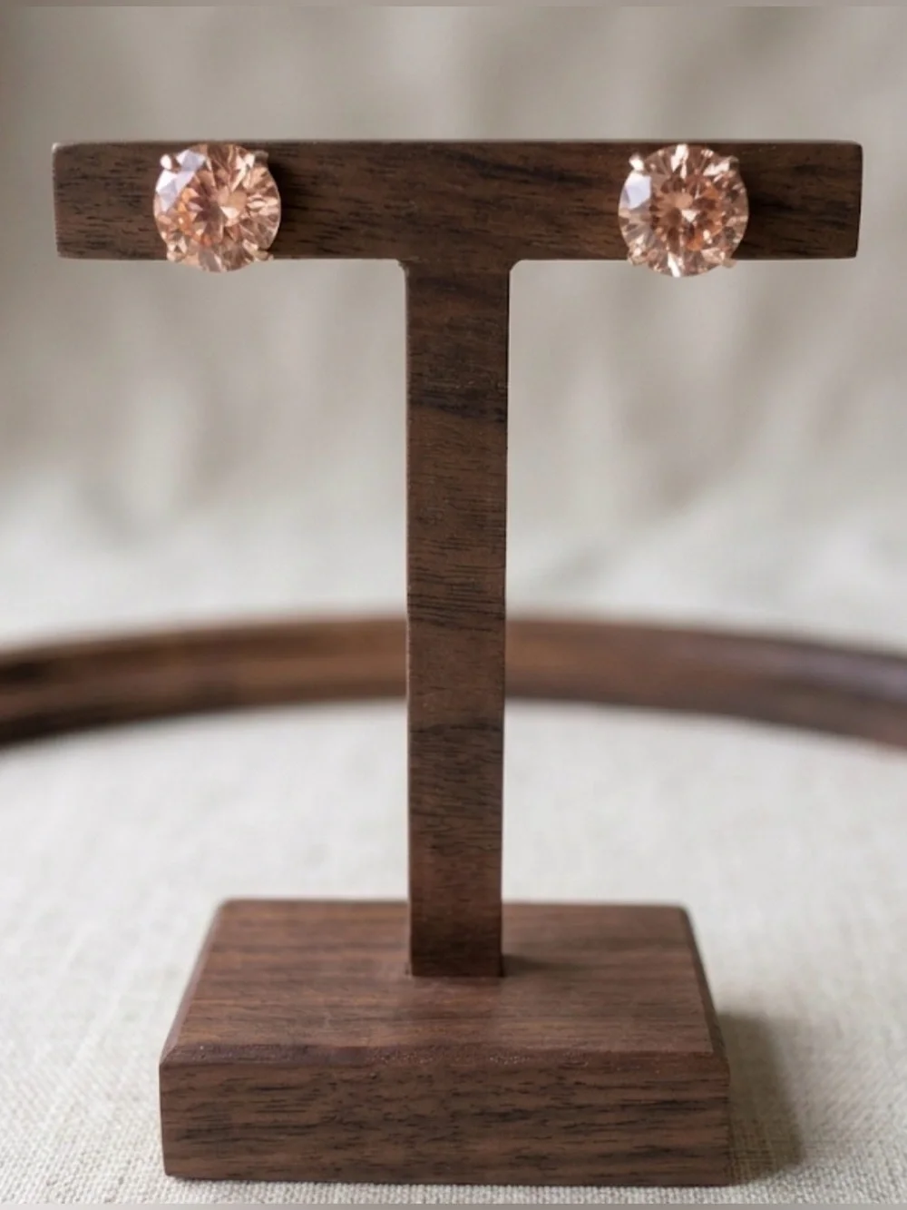Kate Spade Rose Gold Sparkle Stud Earrings Morganite Champagne Crystal